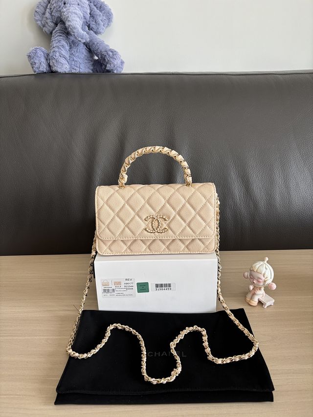 CC original grained calfskin wallet on chain AP6461