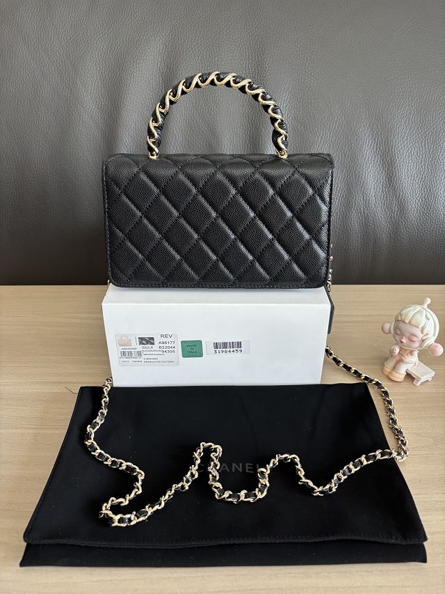 CC original grained calfskin wallet on chain AP6461