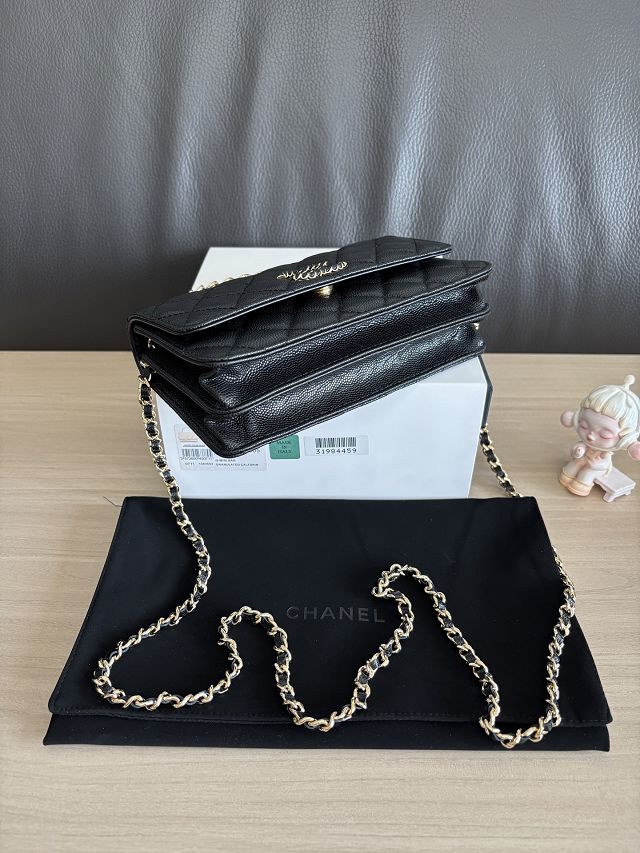 CC original grained calfskin wallet on chain AP6461