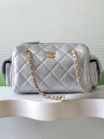 CC original lambskin small bowling bag AS5792 silver