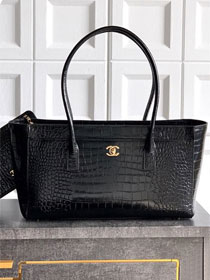 CC original crocodile calfskin small tote bag AS6243 black