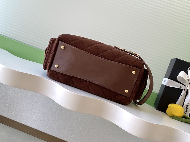 CC original suede calfskin medium bowling bag AS5792 dark brown