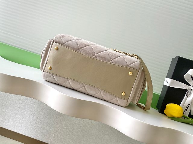 CC original suede calfskin medium bowling bag AS5792 grey