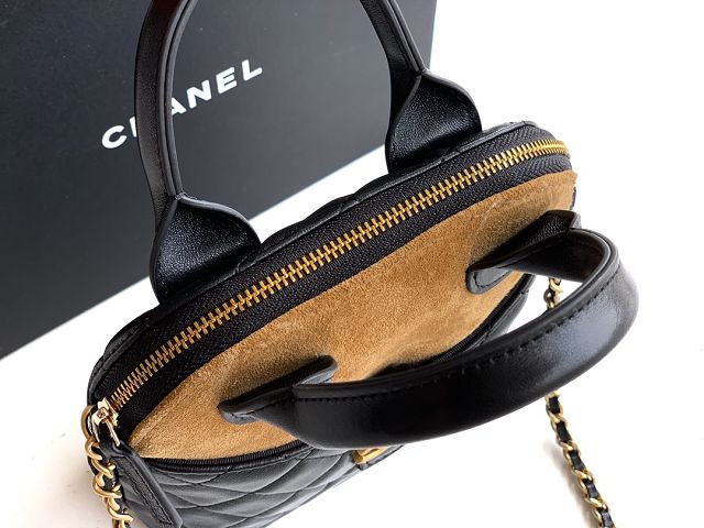 CC original suede&lambskin mini handbag AS4742 black&beige