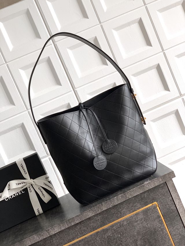 CC original calfskin large bucket bag AS6266 black