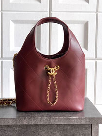 CC original calfskin small tote bag AS6132 bordeaux