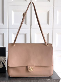 CC original grained calfskin maxi flap bag AS6233 light brown