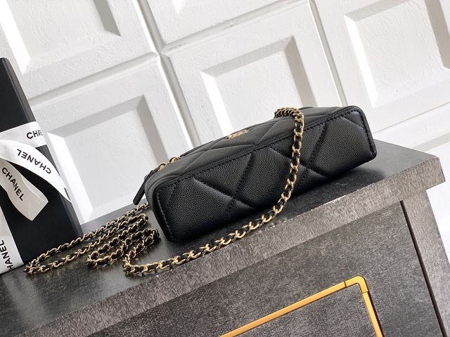 CC original grained calfskin vanity with chain AP4936 black