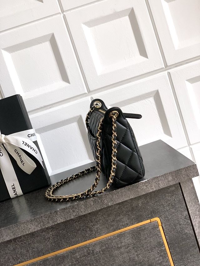 CC original lambskin clutch with chain AP4704 black