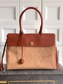 CC original suede calfskin medium tote bag AS6289 brown