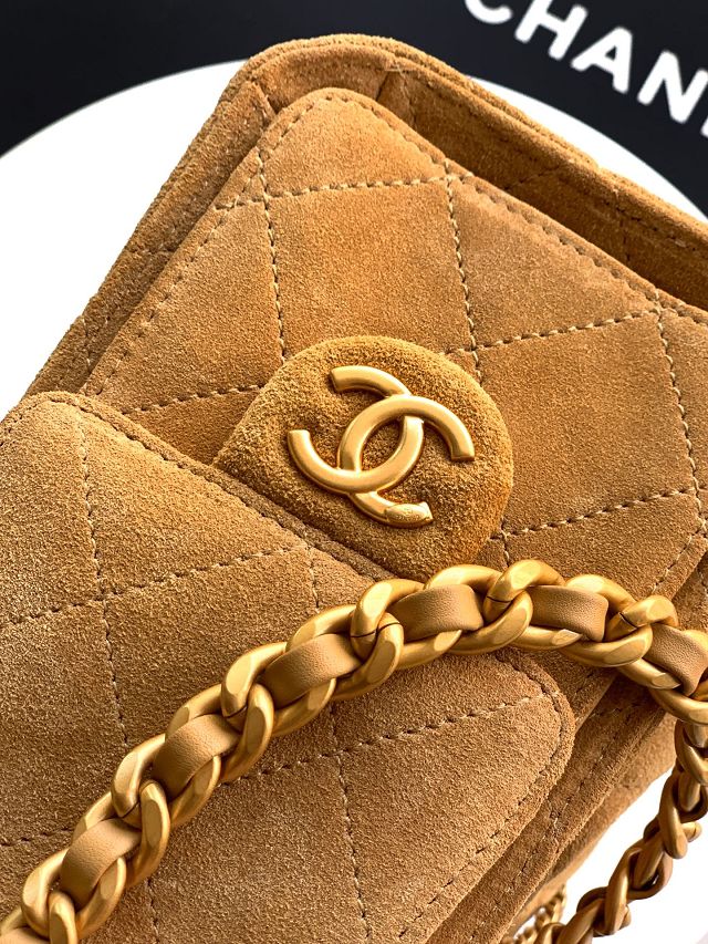 CC original suede calfskin 25 mini handbag AS5631 light brown