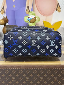 Louis vuitton original calfskin locker dopp kit M11497 blue