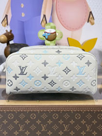 Louis vuitton original calfskin locker dopp kit M12645 white 
