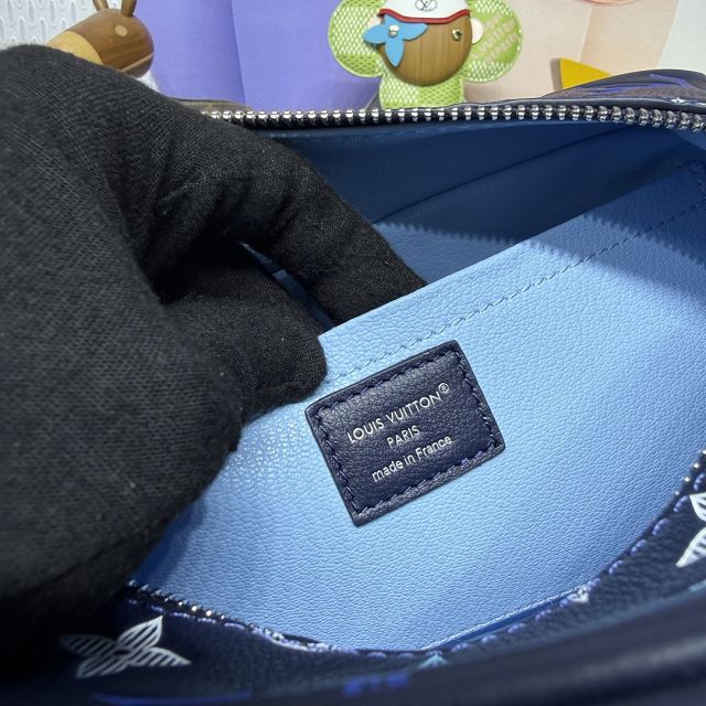 Louis vuitton original calfskin small locker dopp kit M28835 blue