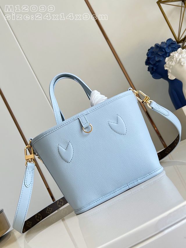 Louis vuitton original calfskin&canvas neverfull Inside out BB M28336 blue
