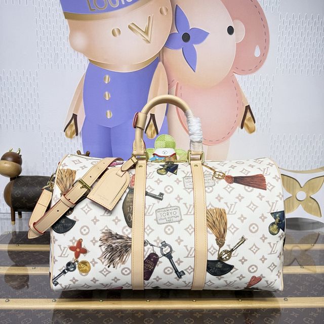 Louis vuitton monogram canvas keepall 45 M28780 white