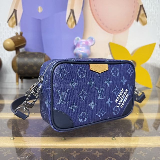 Louis vuitton original coated canvas trocadero wearable wallet M26826 blue