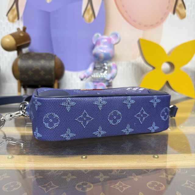 Louis vuitton original coated canvas trocadero wearable wallet M26826 blue