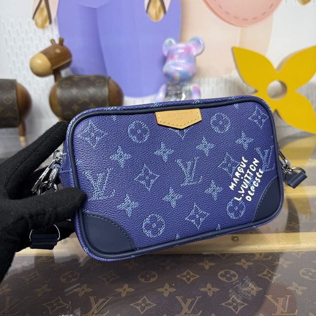 Louis vuitton original coated canvas trocadero wearable wallet M26826 blue