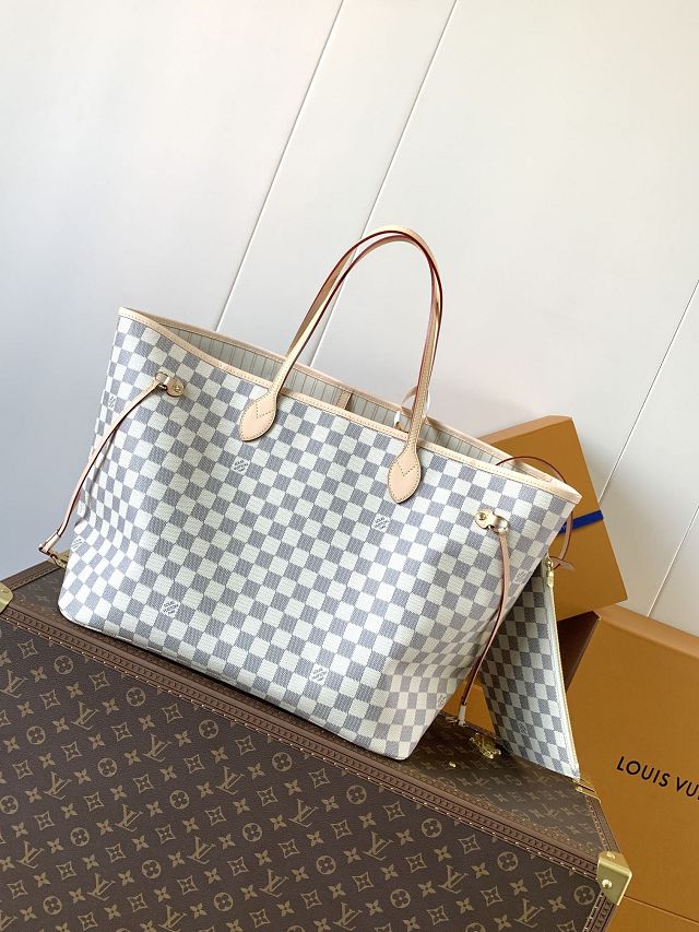 New Louis vuitton original damier azur neverfull gm N41606 beige