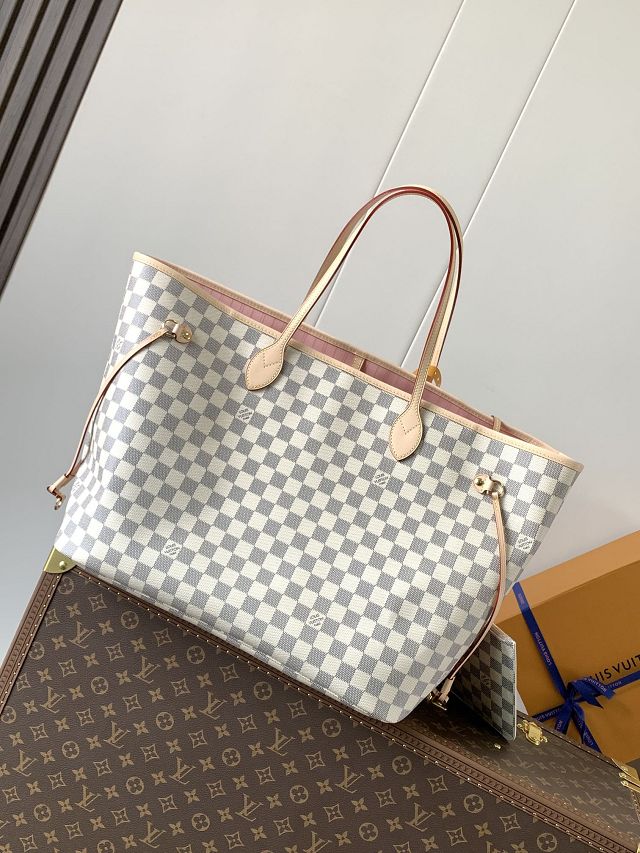New Louis vuitton original damier azur neverfull gm N41606 pink