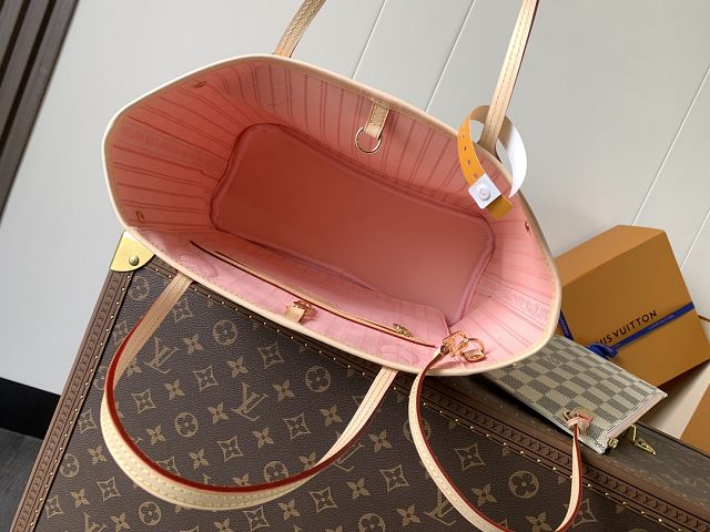 New Louis vuitton original damier azur neverfull pm N40606 pink