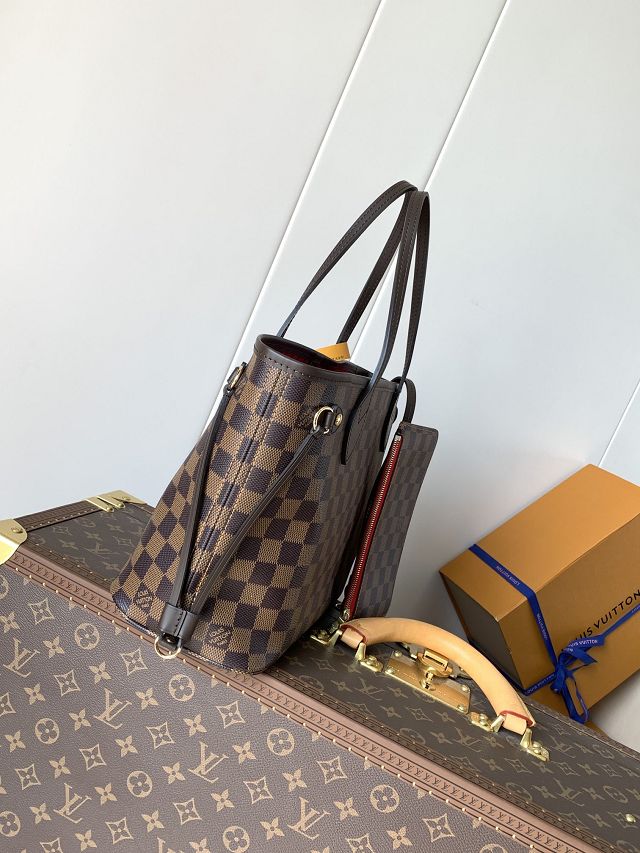 New Louis vuitton original damier ebebe neverfull pm N41359 red