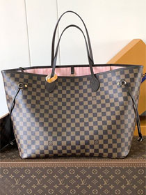 New Louis vuitton original damier ebene neverfull gm N41606 pink