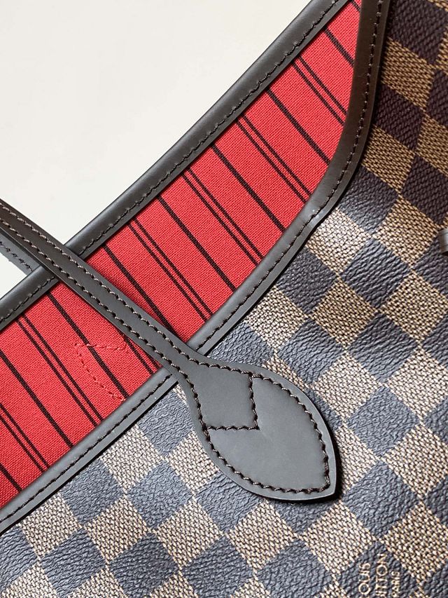 New Louis vuitton original damier ebene neverfull gm N41606 red
