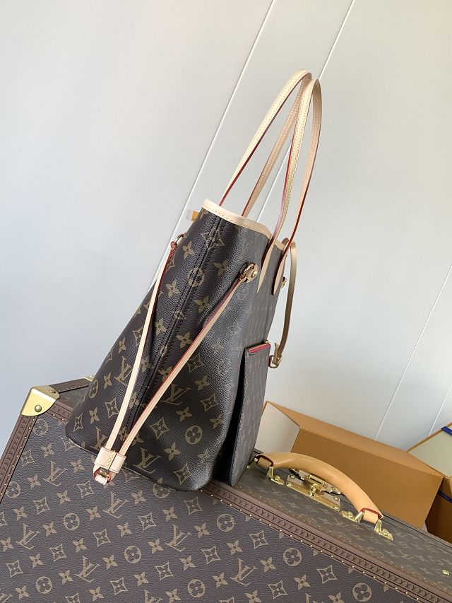 New Louis vuitton original monogram canvas neverfull mm M46987 rose red