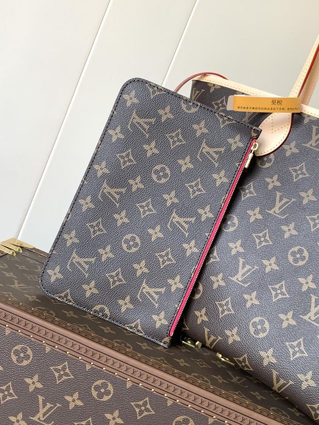 New Louis vuitton original monogram canvas neverfull mm M46987 rose red