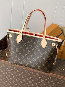 New Louis vuitton original monogram canvas neverfull pm M41000 red
