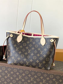 New Louis vuitton original monogram canvas neverfull pm M46979 rose red