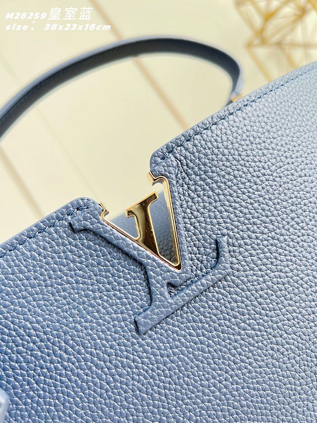 Louis vuitton original calfskin capucines visionnaire GM handbag M26259 blue