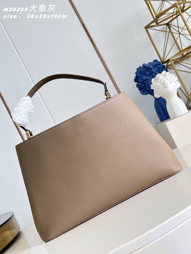 Louis vuitton original calfskin capucines visionnaire GM handbag M26259 grey