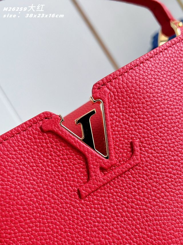 Louis vuitton original calfskin capucines visionnaire GM handbag M26259 red