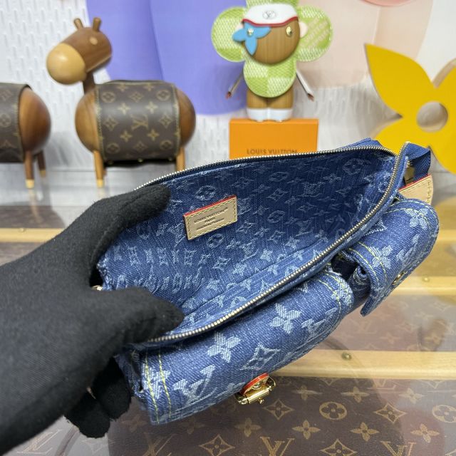 Louis vuitton original denim pochette accessoire cargo M27602 blue