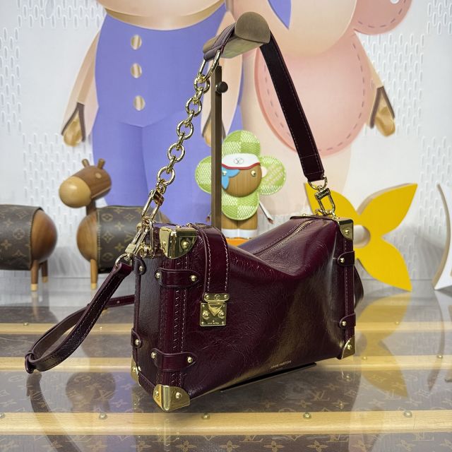 Louis vuitton aged calfskin side trunk MM M26305 bordeaux