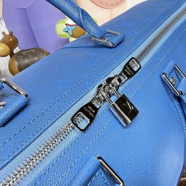 Louis vuitton original monogram canvas keepall 50 M28227 blue