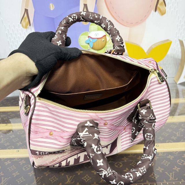 Louis vuitton textile speedy soft 30 M28750 pink