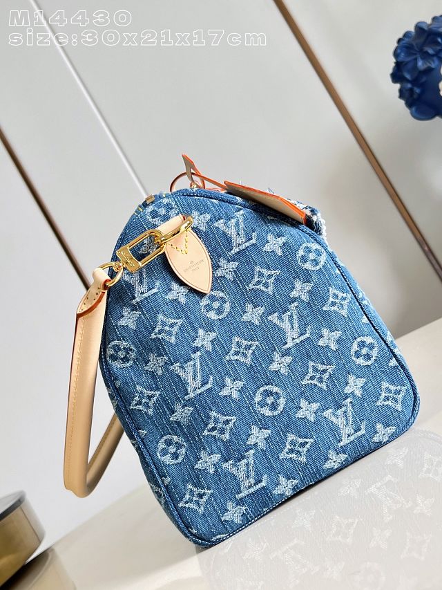 Louis vuitton original denim speedy soft 30 M14430 blue