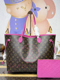 Louis vuitton original monogram canvas Inside out neverfull GM M29211 rose red