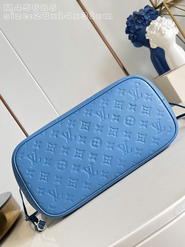 Louis vuitton original calfskin neverfull mm M45686 blue