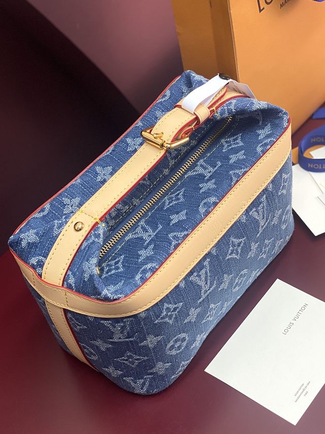 Louis vuitton original denim cruiser toiletry bag M27945 blue
