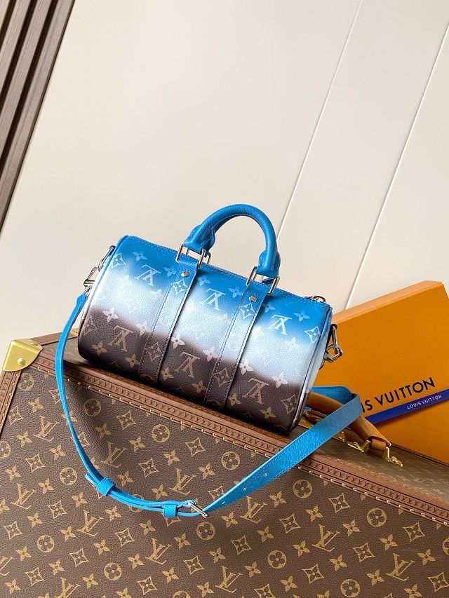Louis vuitton original monogram canvas keepall 25 M28026 blue
