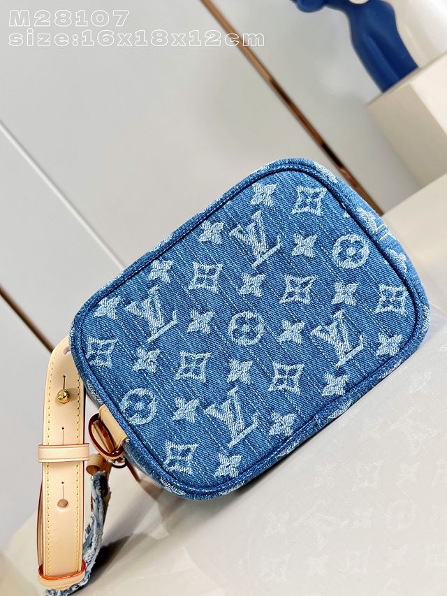 Louis vuitton original denim all in BB handbag M28107 blue