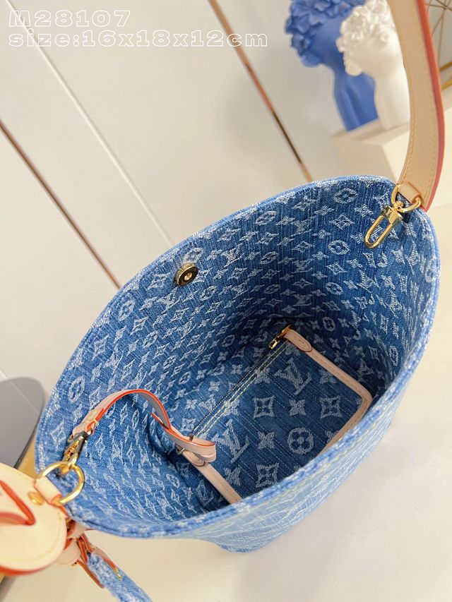 Louis vuitton original denim all in BB handbag M28107 blue