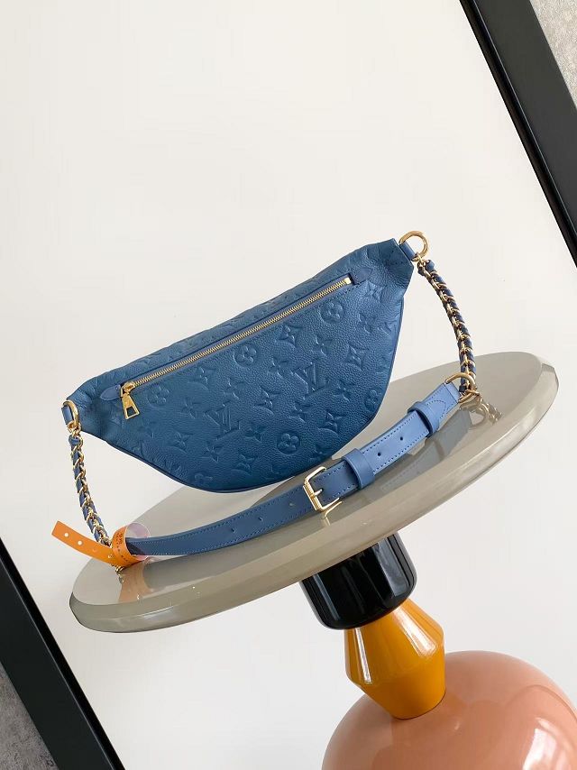 Louis vuitton original calfskin high rise bumbag PM M28356 blue