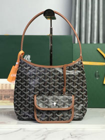 Goyard original canvas hobo boheme mini bag GY0143 black&brown