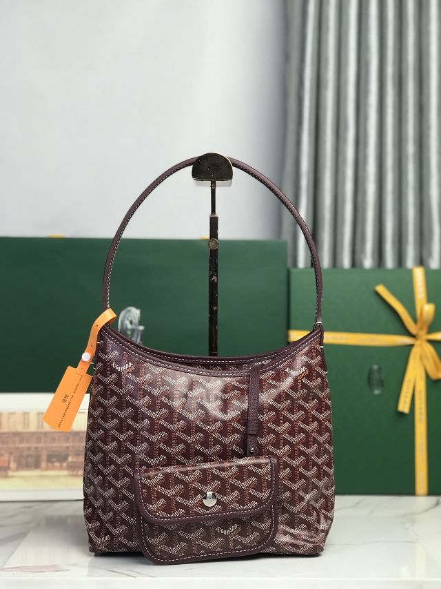 Goyard original canvas hobo boheme mini bag GY0143 burgundy